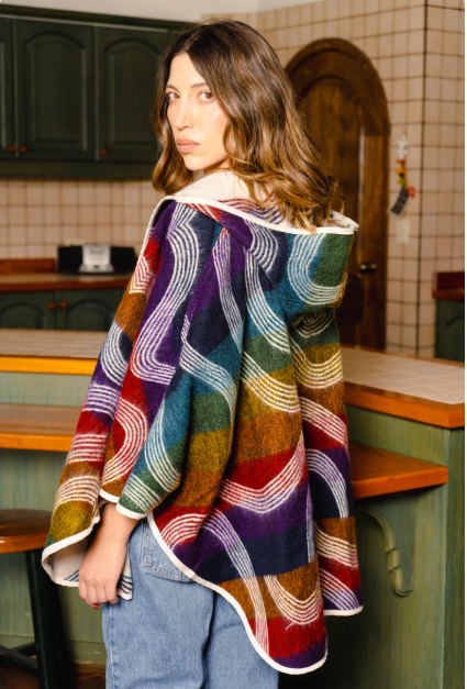 Cape With Hood, Colorful, Reversible.