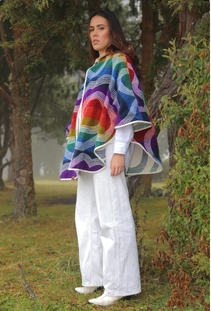 Cape With Hood, Colorful, Reversible.