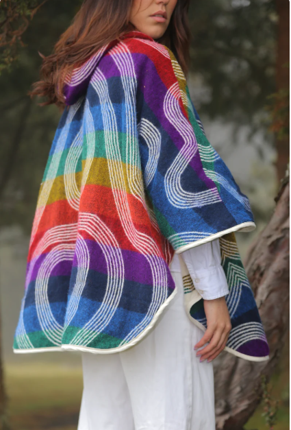 Cape With Hood, Colorful, Reversible.